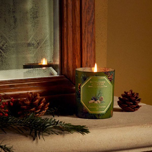 Carrière-Frères, scented candle, Siberian Pine&Smoked Wood , in glass, style